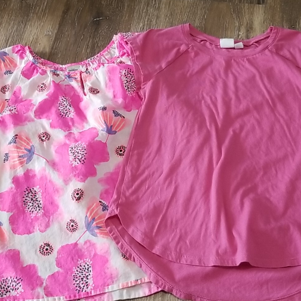 2 size 8 short sleeve shirts (Gap and OshKosh)